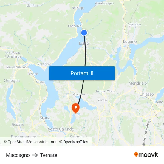 Maccagno to Ternate map