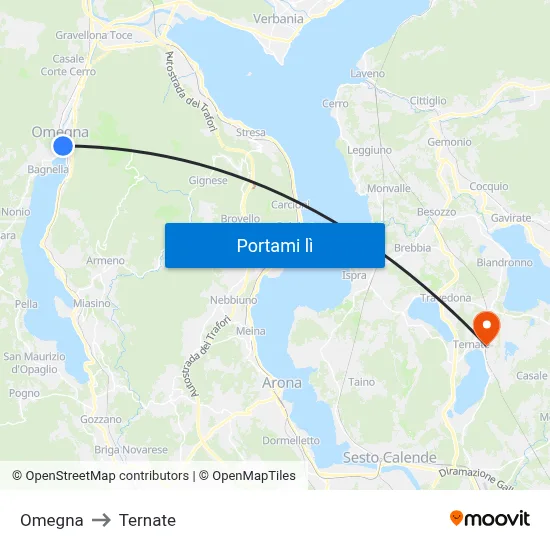 Omegna to Ternate map