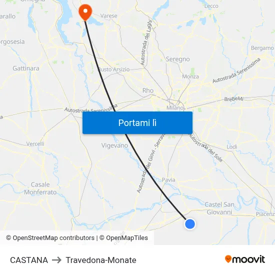 CASTANA to Travedona-Monate map