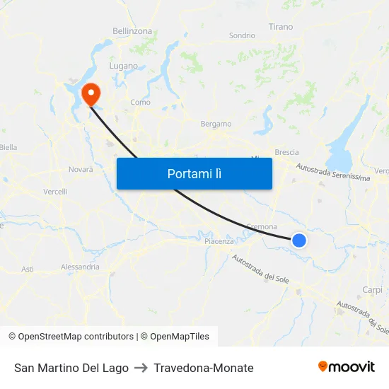 San Martino Del Lago to Travedona-Monate map