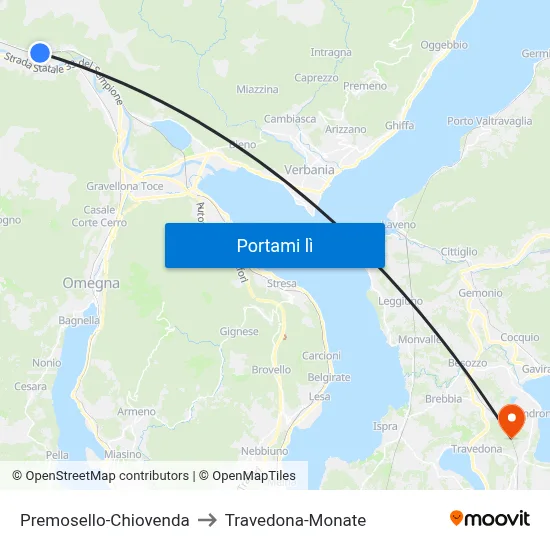 Premosello-Chiovenda to Travedona-Monate map