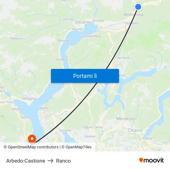 Arbedo-Castione to Ranco map