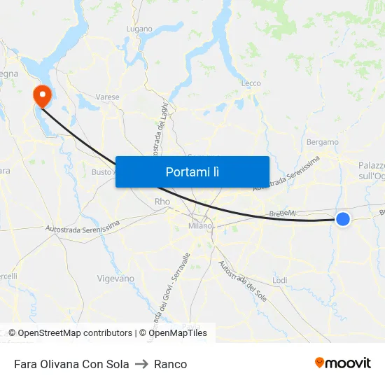 Fara Olivana Con Sola to Ranco map