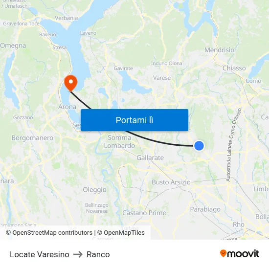 Locate Varesino to Ranco map