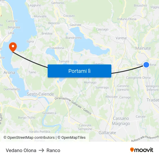 Vedano Olona to Ranco map