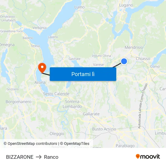BIZZARONE to Ranco map