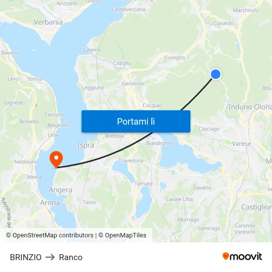 BRINZIO to Ranco map
