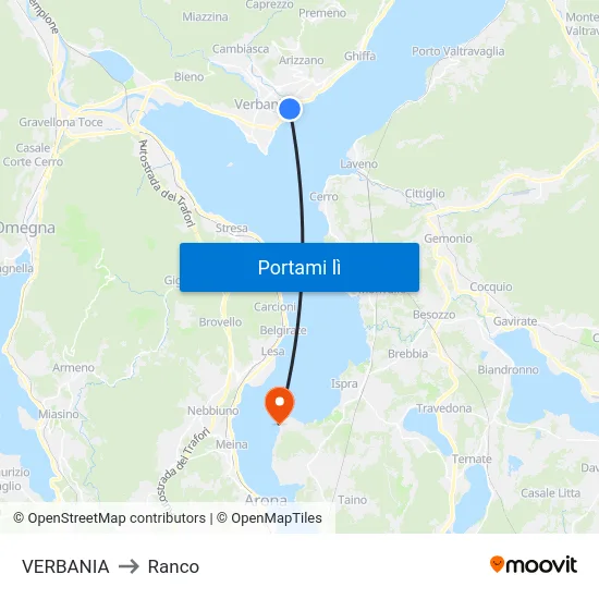 VERBANIA to Ranco map