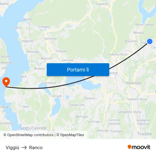 Viggiù to Ranco map