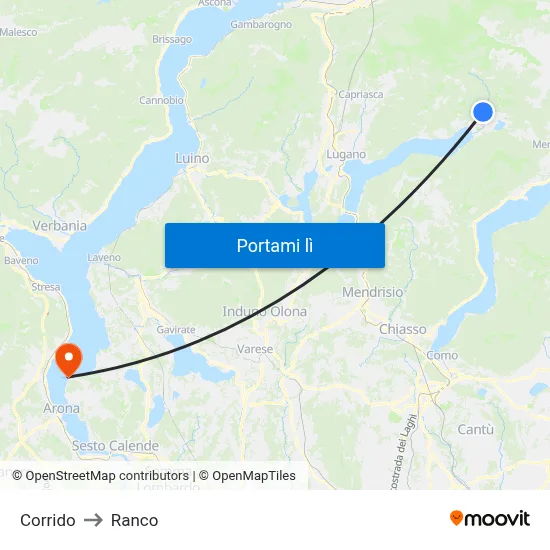 Corrido to Ranco map