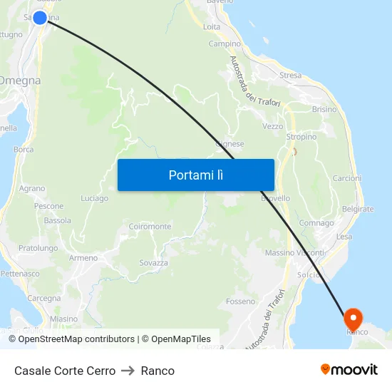 Casale Corte Cerro to Ranco map