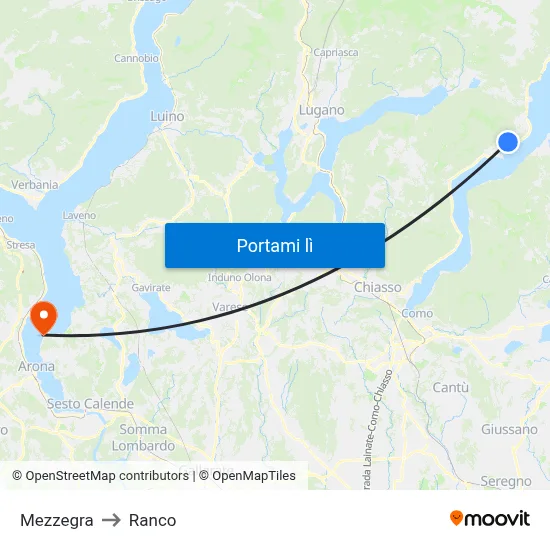 Mezzegra to Ranco map