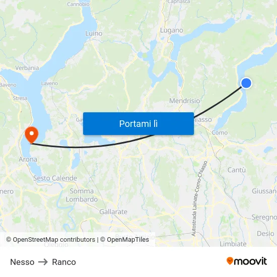 Nesso to Ranco map
