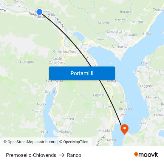 Premosello-Chiovenda to Ranco map