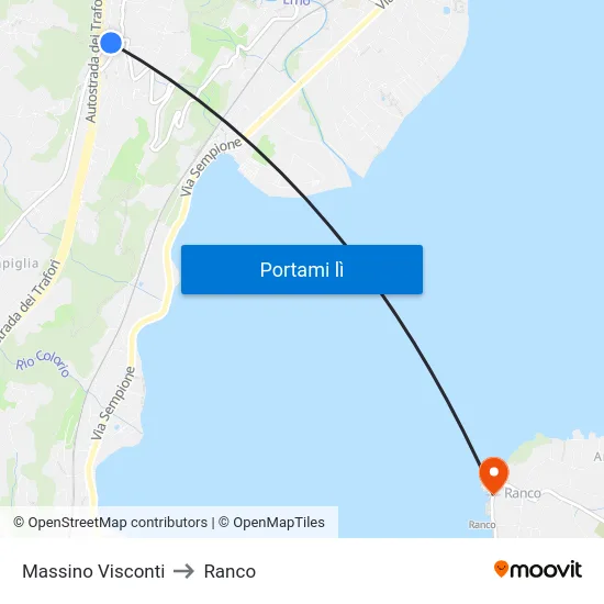 Massino Visconti to Ranco map