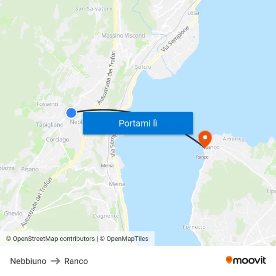 Nebbiuno to Ranco map