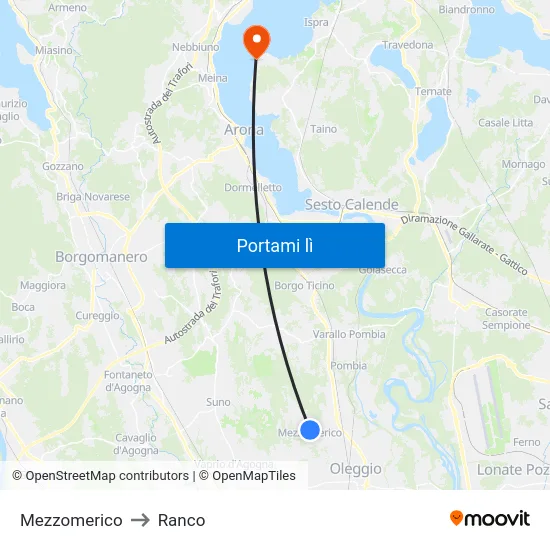Mezzomerico to Ranco map