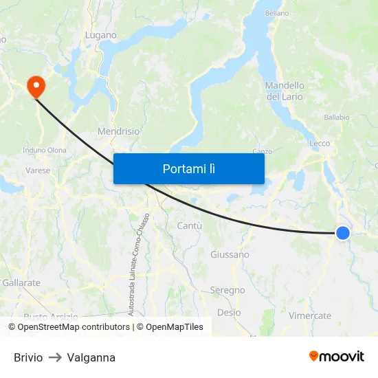 Brivio to Valganna map