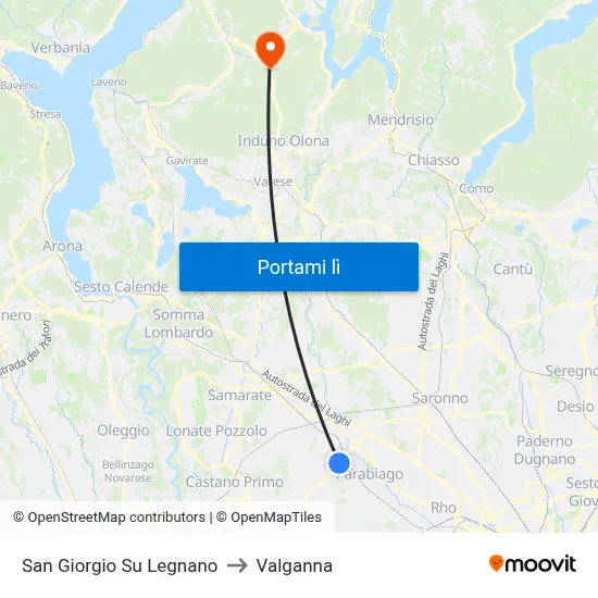 San Giorgio Su Legnano to Valganna map