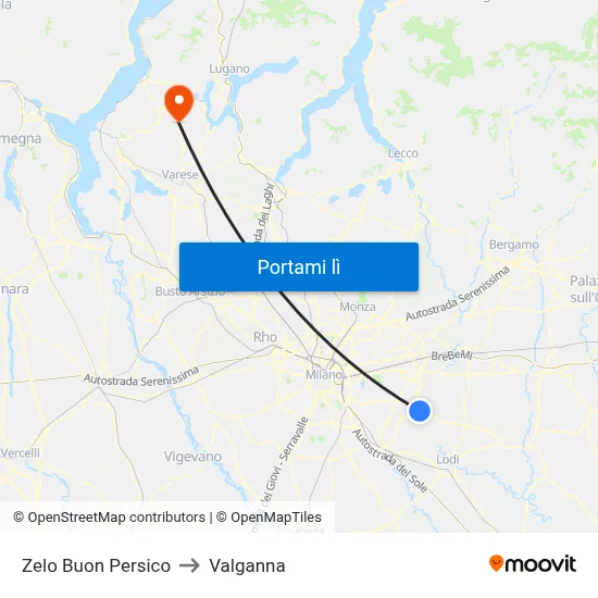 Zelo Buon Persico to Valganna map