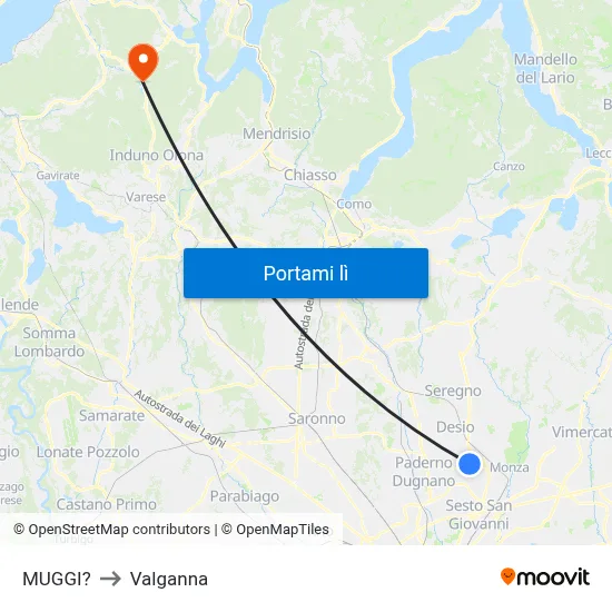 MUGGI? to Valganna map