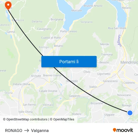 RONAGO to Valganna map