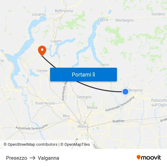 Presezzo to Valganna map