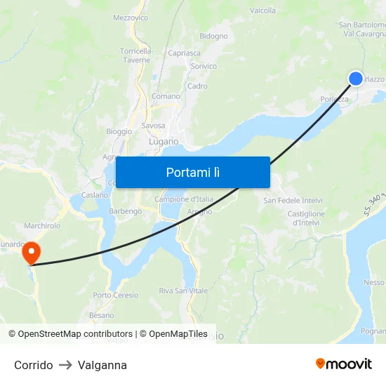 Corrido to Valganna map