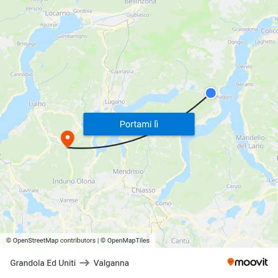 Grandola Ed Uniti to Valganna map