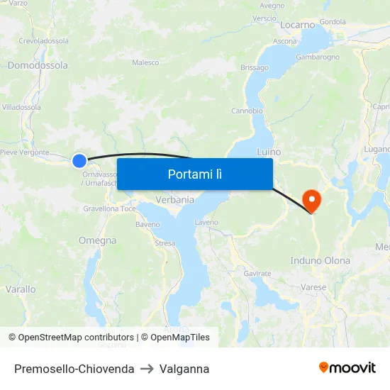 Premosello-Chiovenda to Valganna map