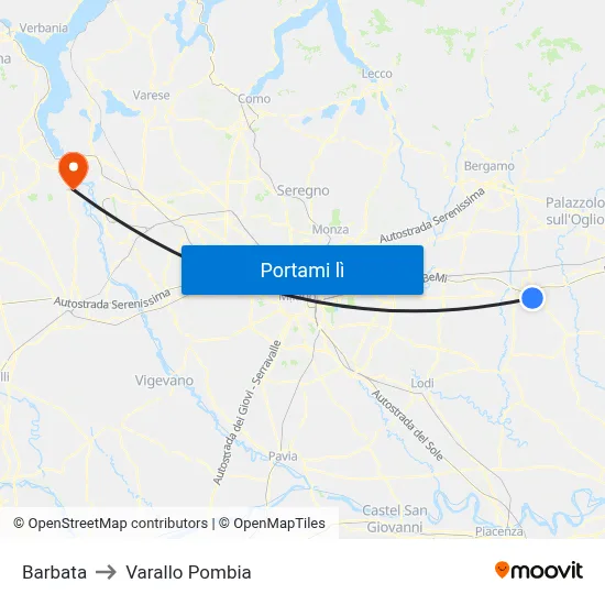 Barbata to Varallo Pombia map