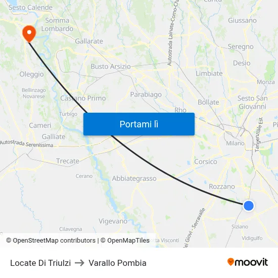 Locate Di Triulzi to Varallo Pombia map