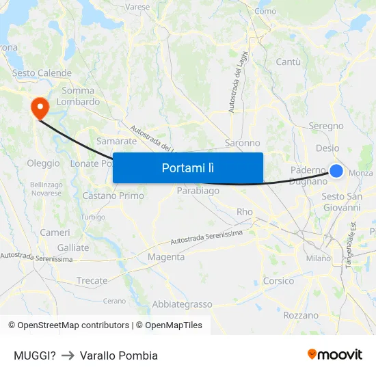 MUGGI? to Varallo Pombia map