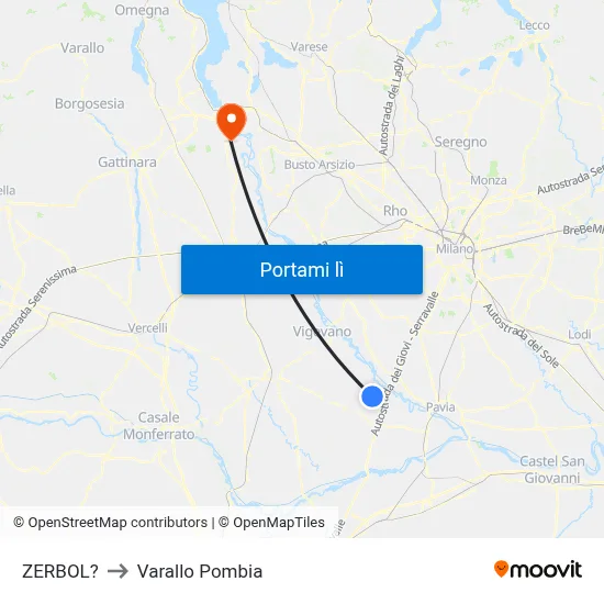 ZERBOL? to Varallo Pombia map