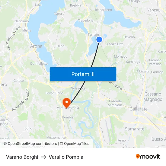 Varano Borghi to Varallo Pombia map