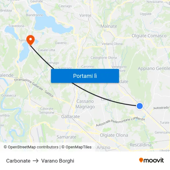 Carbonate to Varano Borghi map