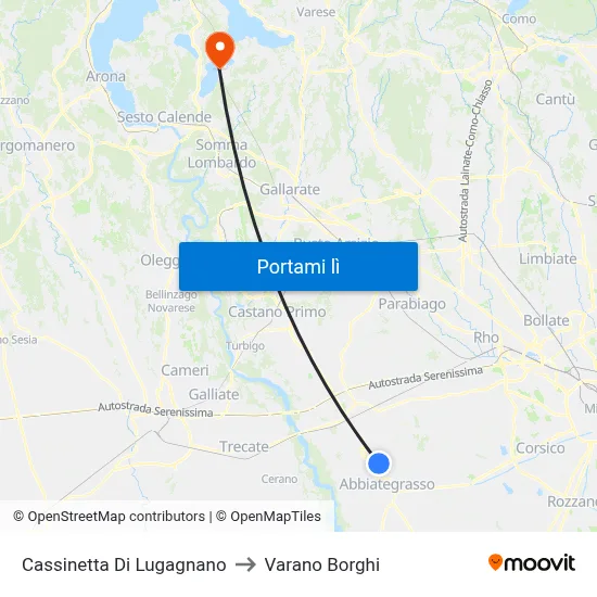 Cassinetta Di Lugagnano to Varano Borghi map