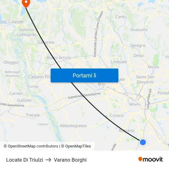 Locate Di Triulzi to Varano Borghi map