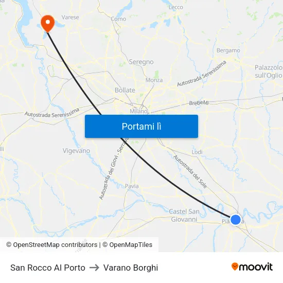 San Rocco Al Porto to Varano Borghi map