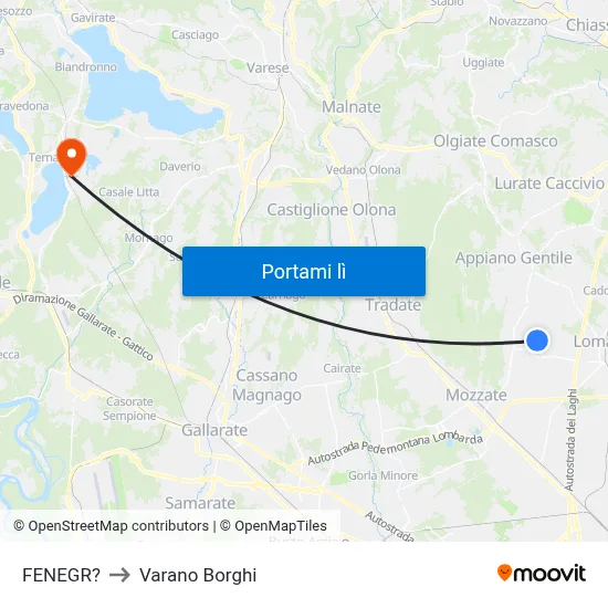 FENEGR? to Varano Borghi map