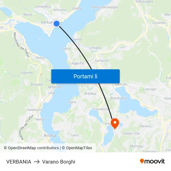 VERBANIA to Varano Borghi map