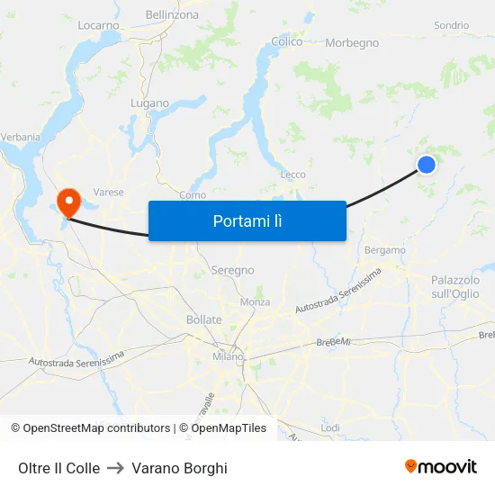 Oltre Il Colle to Varano Borghi map