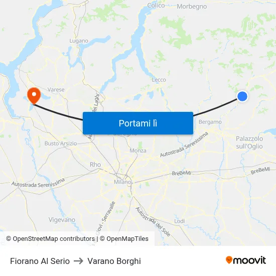 Fiorano Al Serio to Varano Borghi map