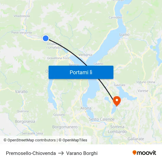 Premosello-Chiovenda to Varano Borghi map