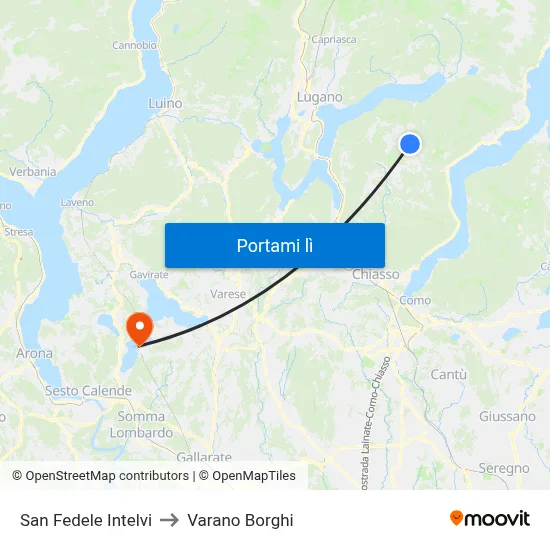 San Fedele Intelvi to Varano Borghi map