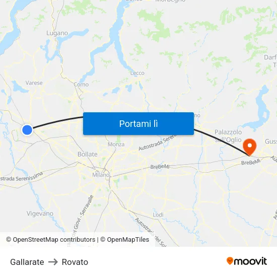Gallarate to Rovato map