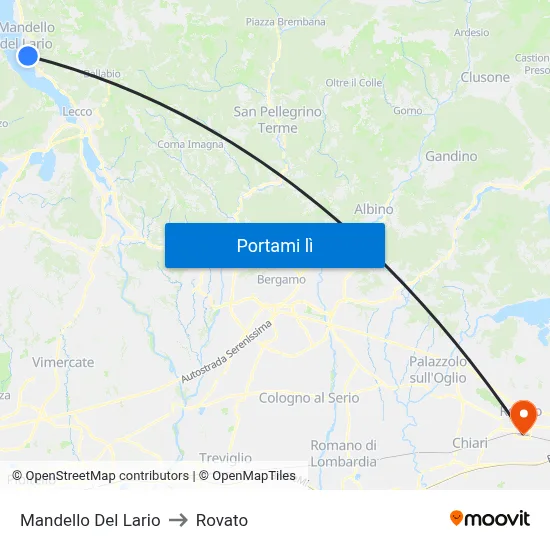 Mandello Del Lario to Rovato map