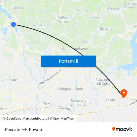 Pescate to Rovato map