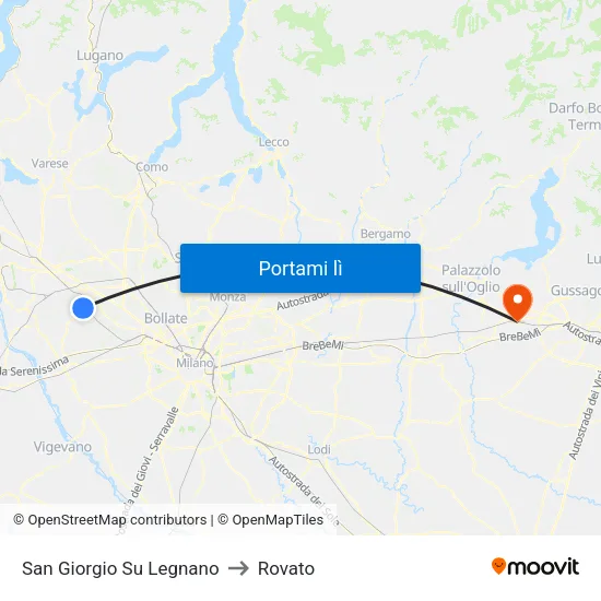 San Giorgio Su Legnano to Rovato map