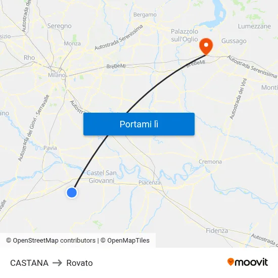 CASTANA to Rovato map